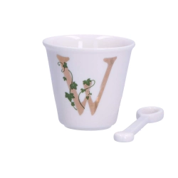 La Porcellana Bianca Чашка Zestaw Unico филижанка с ложечкой для эспрессо 75мл буква W P00450015W