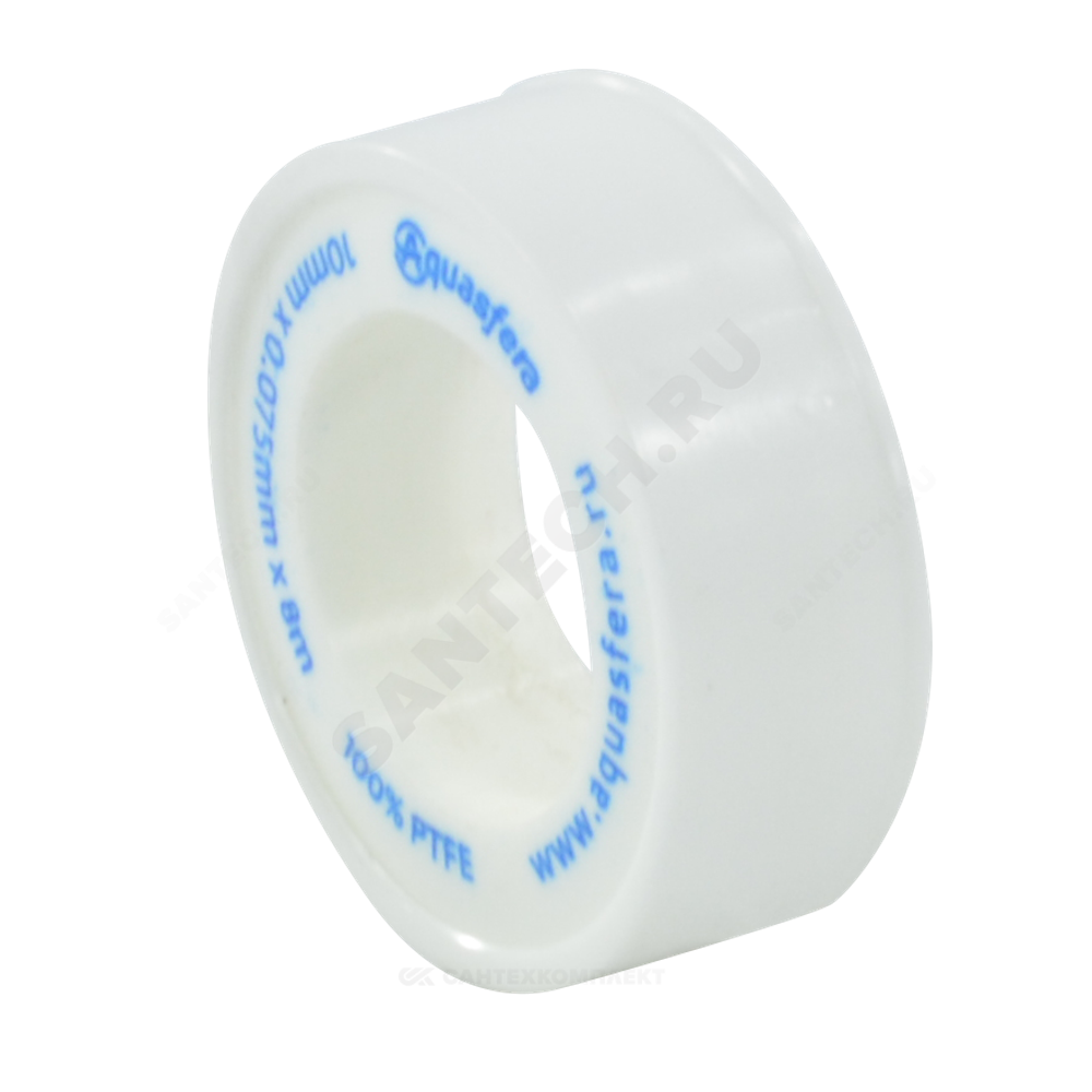 Лента ФУМ PTFE 6020 10ммх0,075ммх8м катушка среда: вода Aquasfera 6020-01