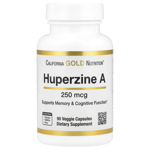 California Gold Nutrition, гуперзин А, 250 мкг, 90 растительных капсул