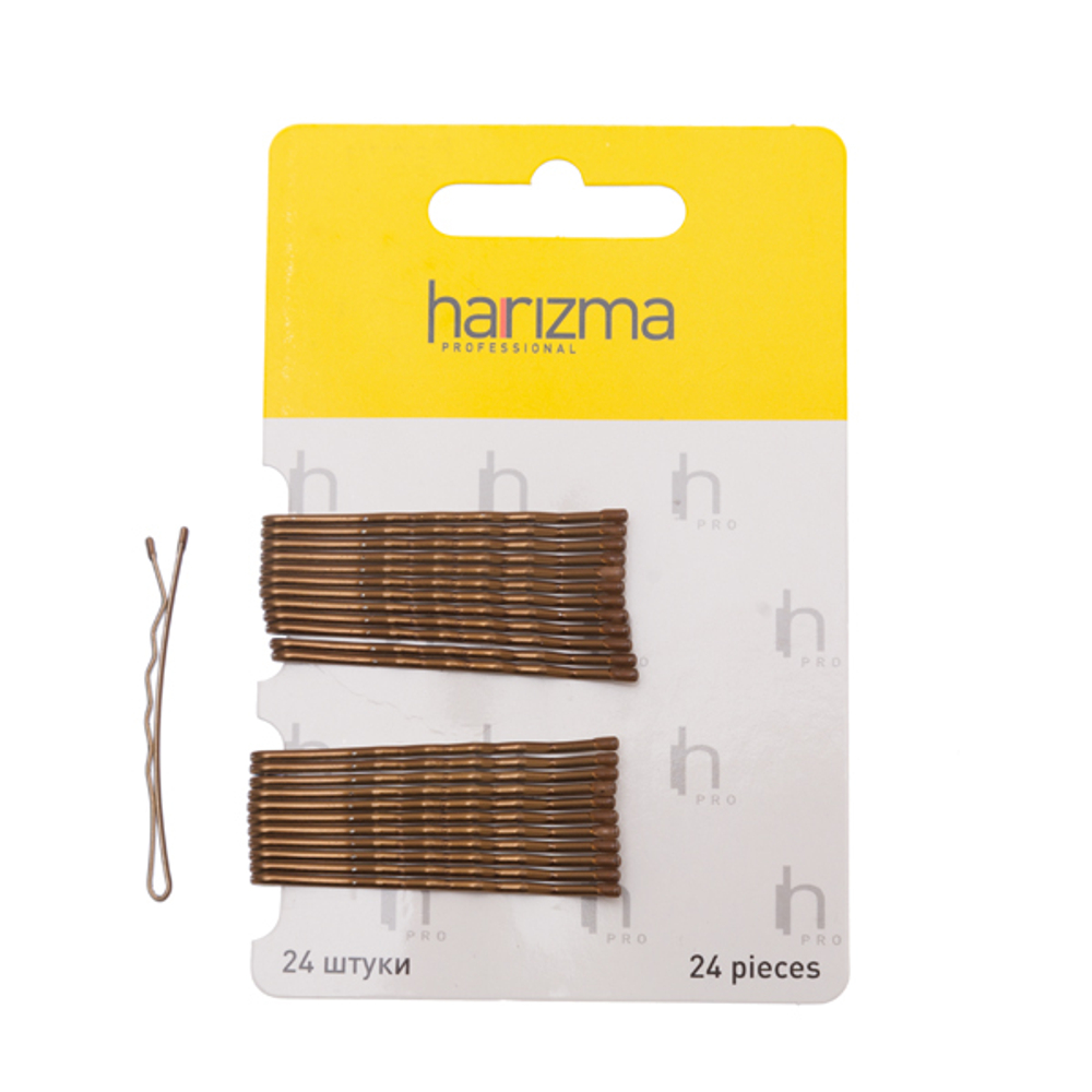Harizma Невидимки-волна коричневые, 50 мм (24шт)