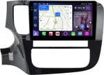 Магнитола для Mitsubishi Outlander 3 2012-2024 (овальный климат, Китай) - FarCar S500-TS10 монитор 9.5" QLED на Android 14, Быстрая, CarPlay, 4G SIM-слот