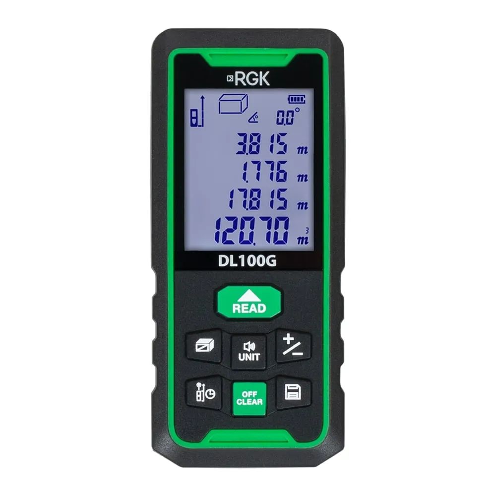 Лазерный дальномер RGK DL100G (с поверкой) - зеленый луч, RGK