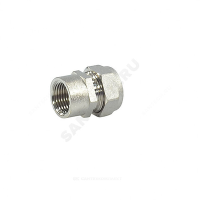 Муфта латунь никель 15Aх1/2" обжим/ВР STAHLMANN SSFL1501/2NEF