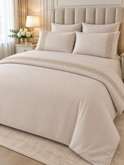 Gelin Home КПБ 6 пр. SILA каменный цвет пододеяльник 200*220, простынь 240*260, наволочки 50*70 2шт, декоративные наволочки 50*70 2шт GLNN573 — фото 1