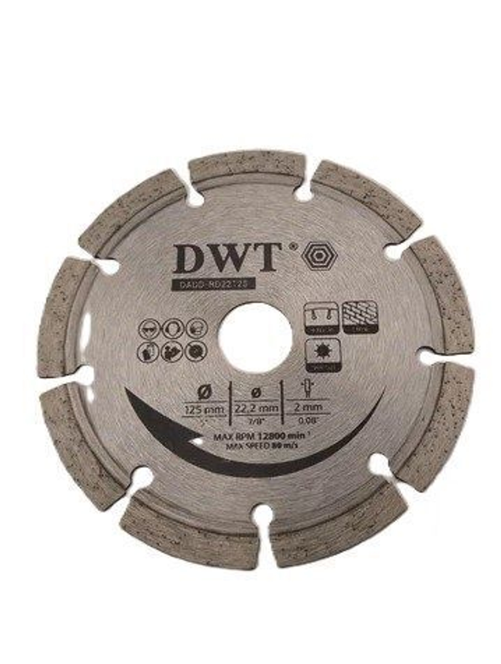 Диск алмазный отрезной для сухой резки 125x22.23x8x2 DWT DADD-RD22125