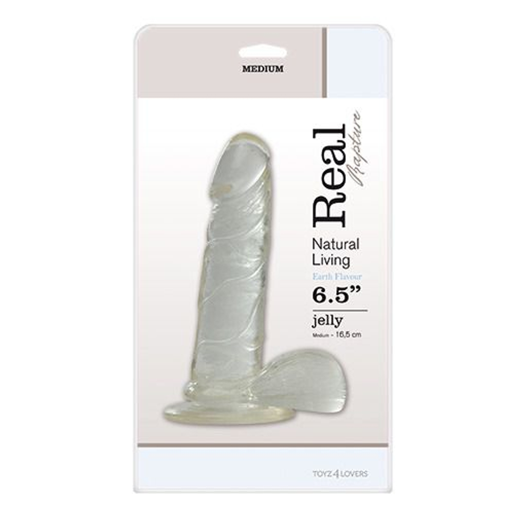 Прозрачный желейный фаллоимитатор JELLY REAL RAPTURE CLEAR 6.5 - 16,5 см. (Цвет: прозрачный)