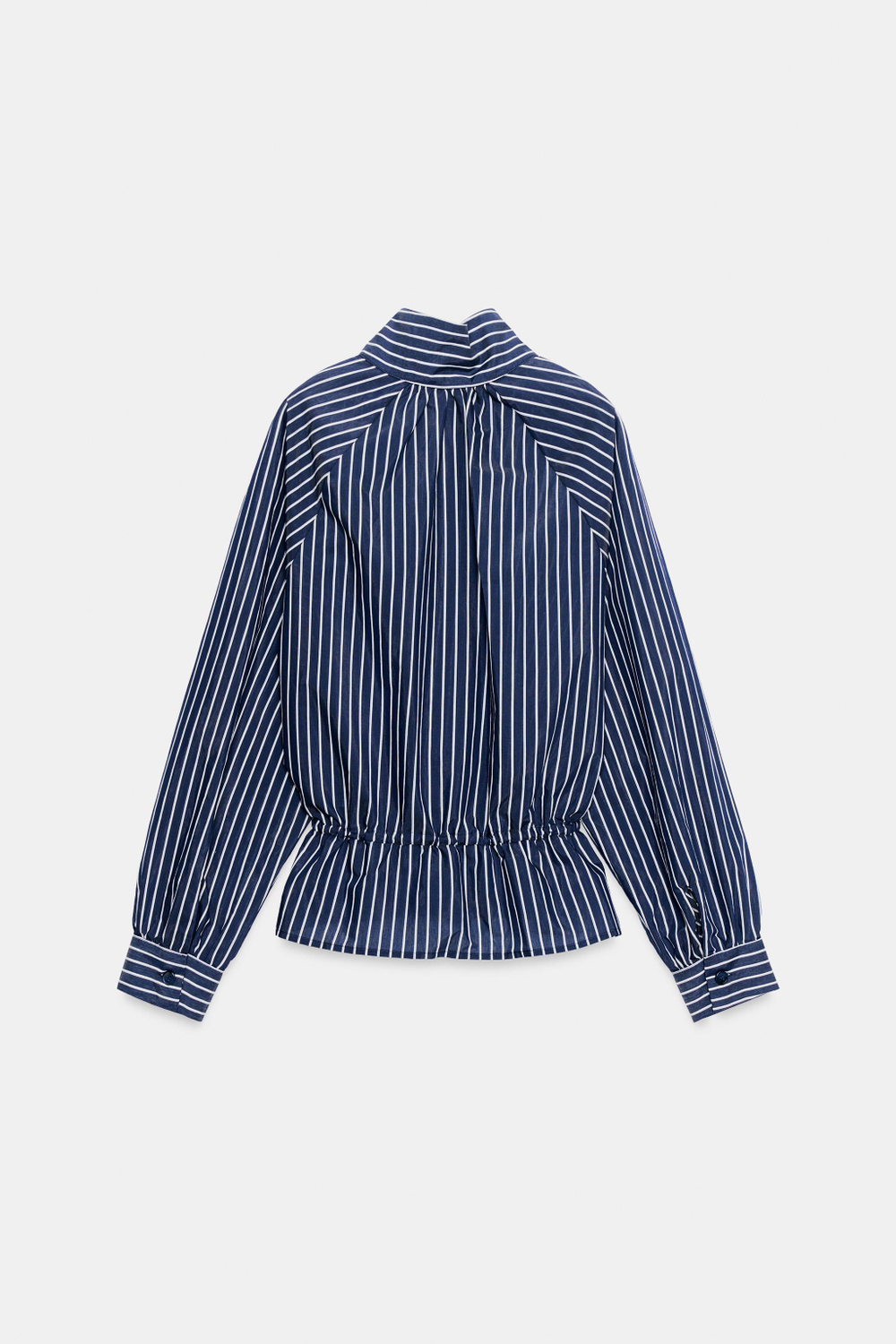 РУБАШКА В ПОЛОСКУ С ВОРОТНИКОМ-СТОЙКОЙ — ZARA
