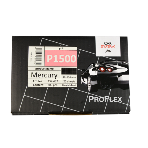 CAR SYSTEM Лист шлифовальный PROFLEX MERCURY 29x35мм P1500, на плёнке