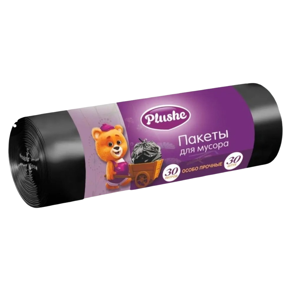 Мешки для мусора 30л 30шт особо прочные Плюше, шт