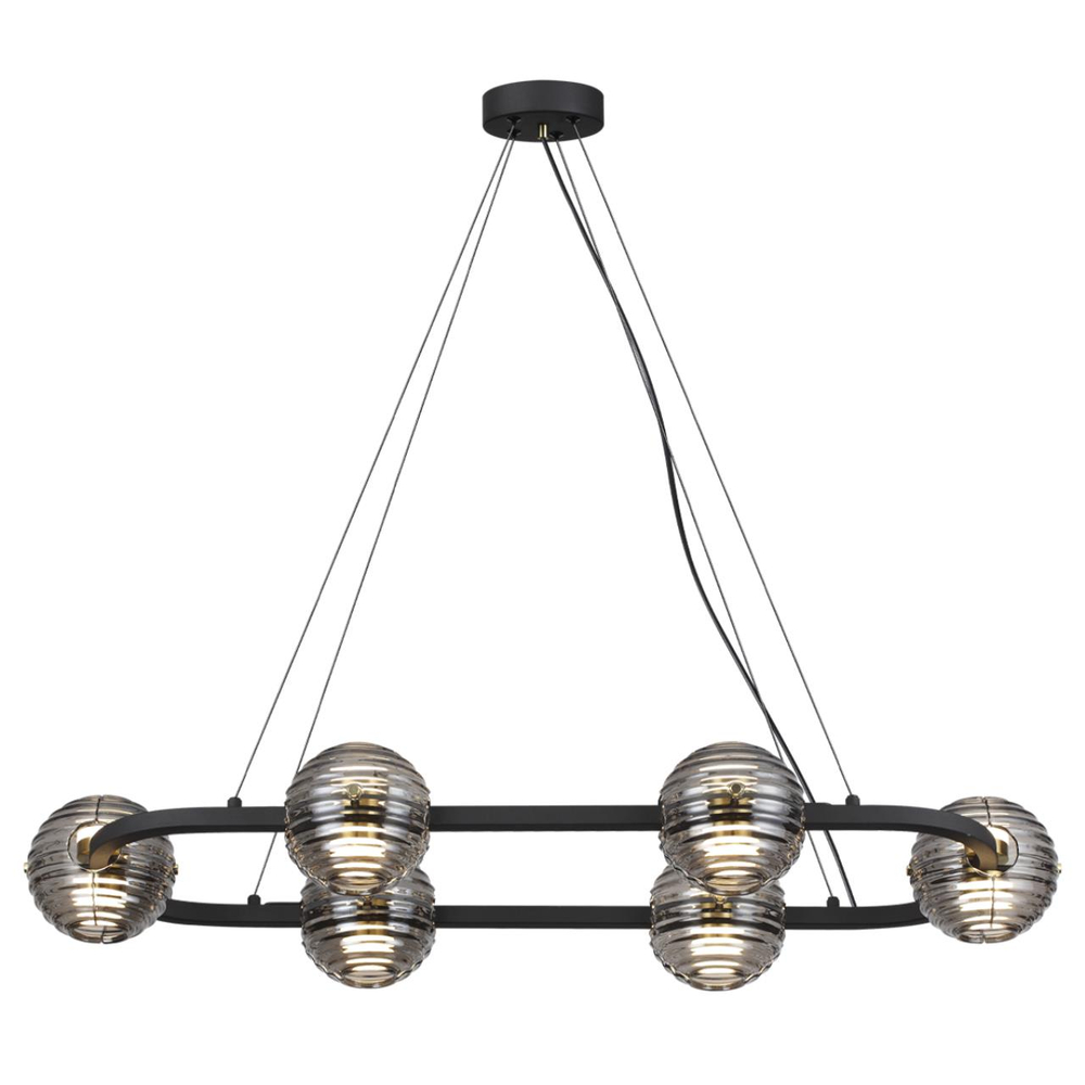 5041/60LA L-VISION ODL24 531 черн./золото/дымчатый/металл/стеко Люстра LED 60W 4000К 1526Лм TRONI