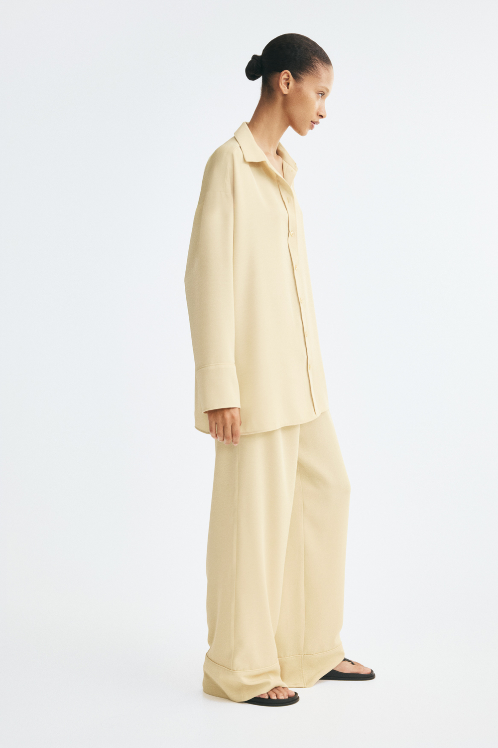 Рубашка оверсайз — Пыльно-жёлтый - H&M