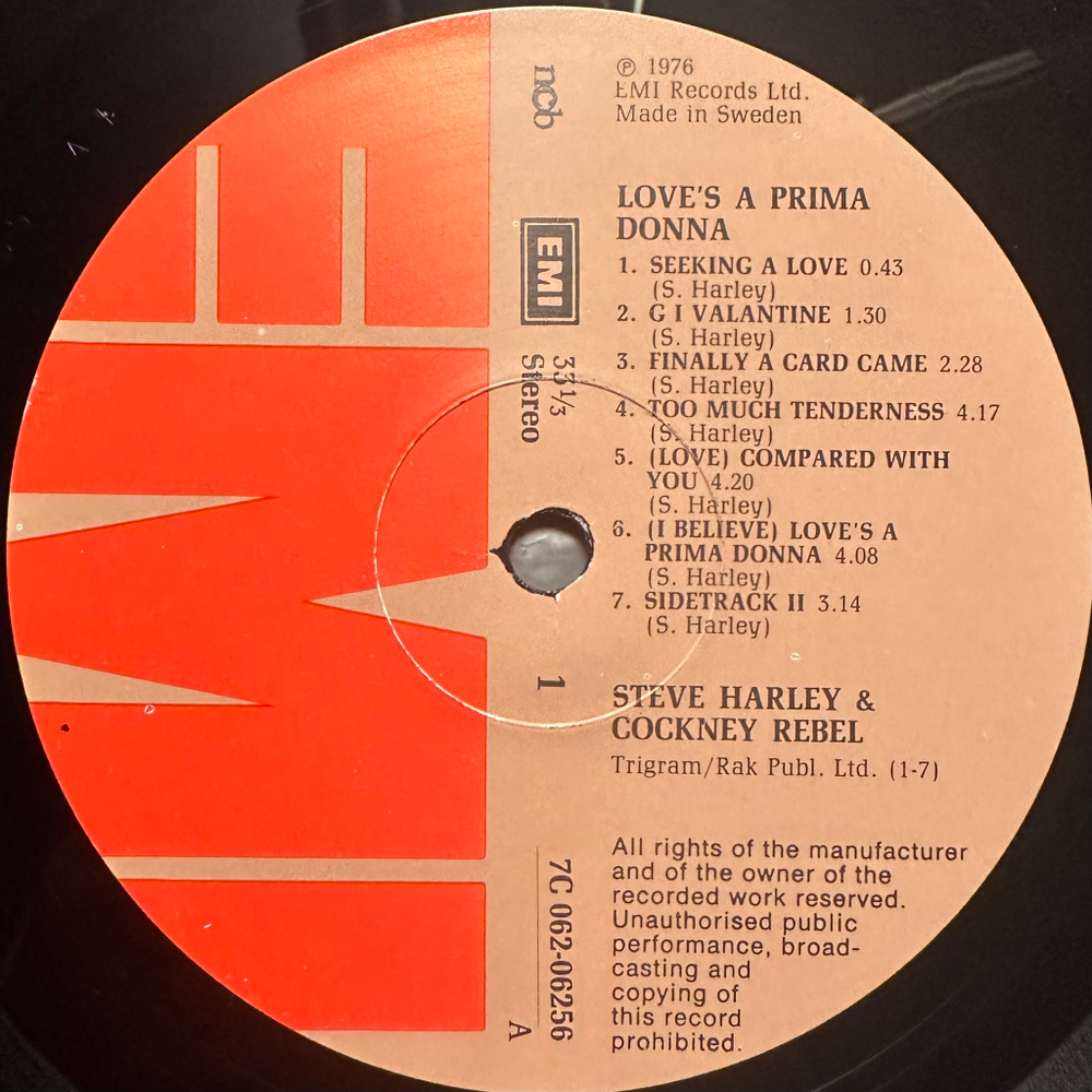 Steve Harley And Cockney Rebel - Love's A Prima Donna (Швеция 1986г.)