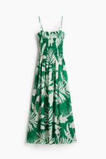 Платье со сборками на лифе и бретелями — длинная модель - H&M