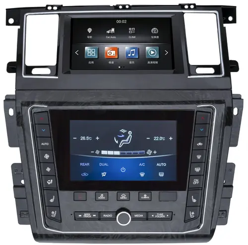 Магнитола для + сенсорный климат для Nissan Patrol Y62, Infiniti QX56/QX80 2010-2019 (поддержка Bose, 360 и мониторов) - Kuberg ZF-2001-DSP монитор 8" на Android 9