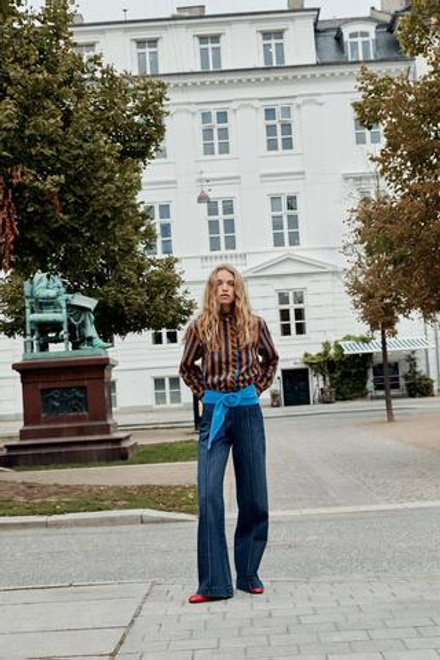 ZARA ДЖИНСЫ Z1975 WIDE LEG С ВЫСОКОЙ ПОСАДКОЙ БЕЗ ПОЯСА, СИНИЙ
