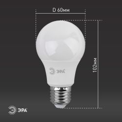 Лампа светодиодная ЭРА STD LED A60-9W-827-E27 9Вт груша теплый белый свет Е27 | Лампы cветодиодные Груша (A)