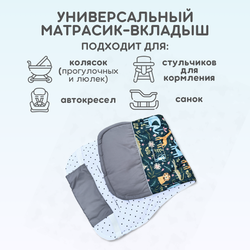 Матрас в коляску двухсторонний детский из муслина