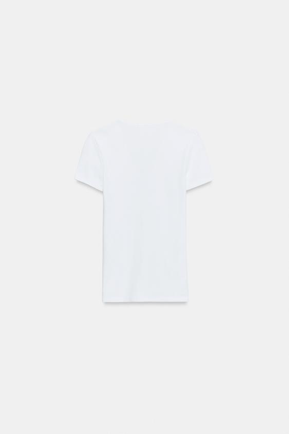ZARA ФУТБОЛКА С V-ОБРАЗНЫМ ВЫРЕЗОМ, ЖЕЛТОВАТО-БЕЛЫЙ