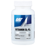 GAT, Sport, Essentials, витамины D3 и К2, 60 растительных капсул
