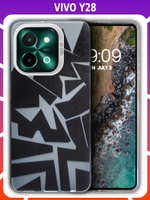 Дизайнерский чехол из пластика для VIVO Y28 4G с усиленной защитой камеры и глянцем