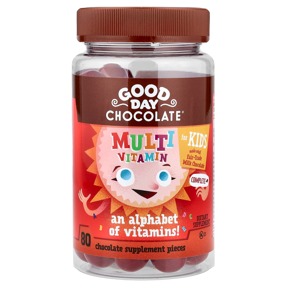 Good Day Chocolate, Multivitamin for Kids, Chocolate, 80 Pieces