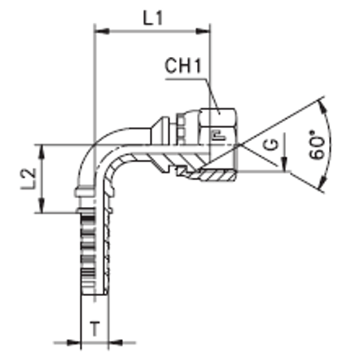Фитинг DN 06 BSP (Г) 1/8 (90)