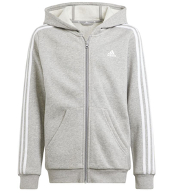 Кофта для мальчика теннисная Adidas Kids 3 Stripes Full-Zip Hoodie - серый