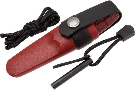 Нож Morakniv Eldris, нержавеющая сталь, цвет красный, ножны, шнурок, огниво,12630