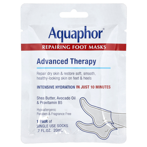 Aquaphor, восстанавливающая маска для ног, 1 пара, 20 мл (0,7 жидк. унции)