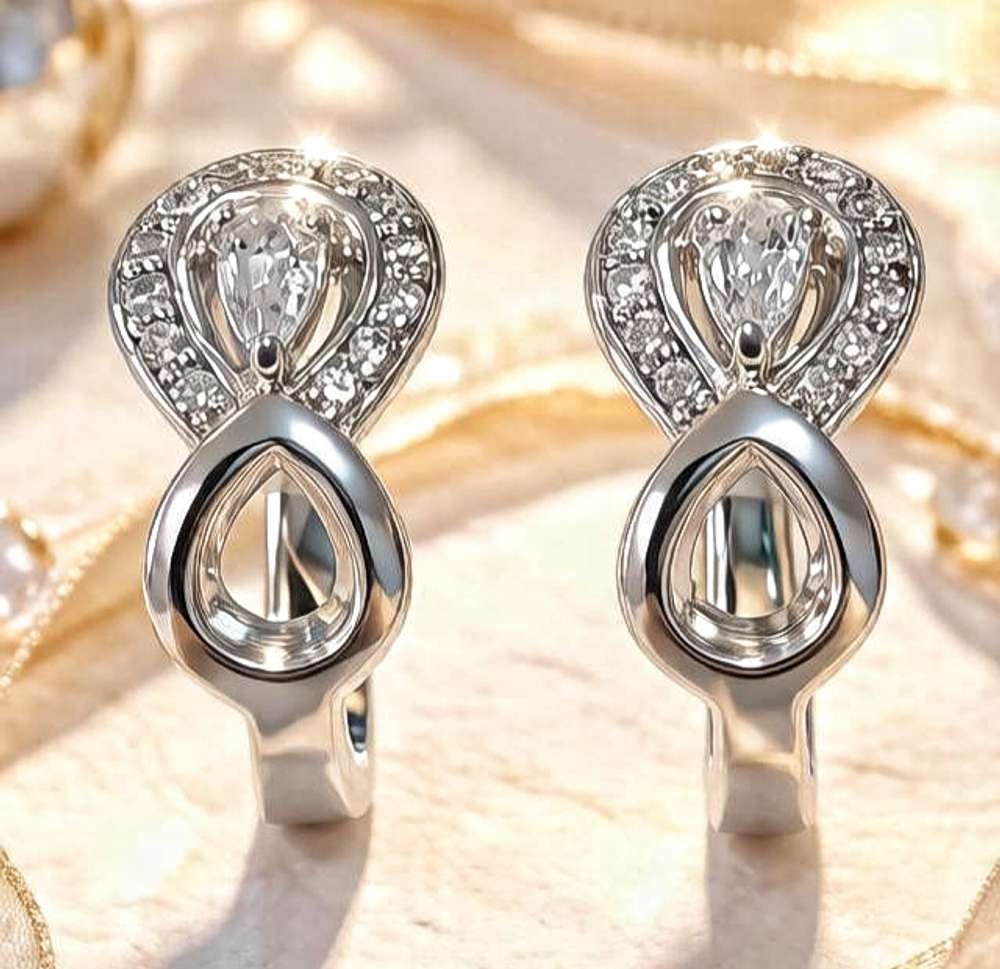 Ювелирные серьги из серебра 925 пробы
