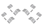 Крышка кузова для Toyota Hilux 2005-2014, роллета раздвижная 1578х1570 мм, алюминиевая, черная РИФ