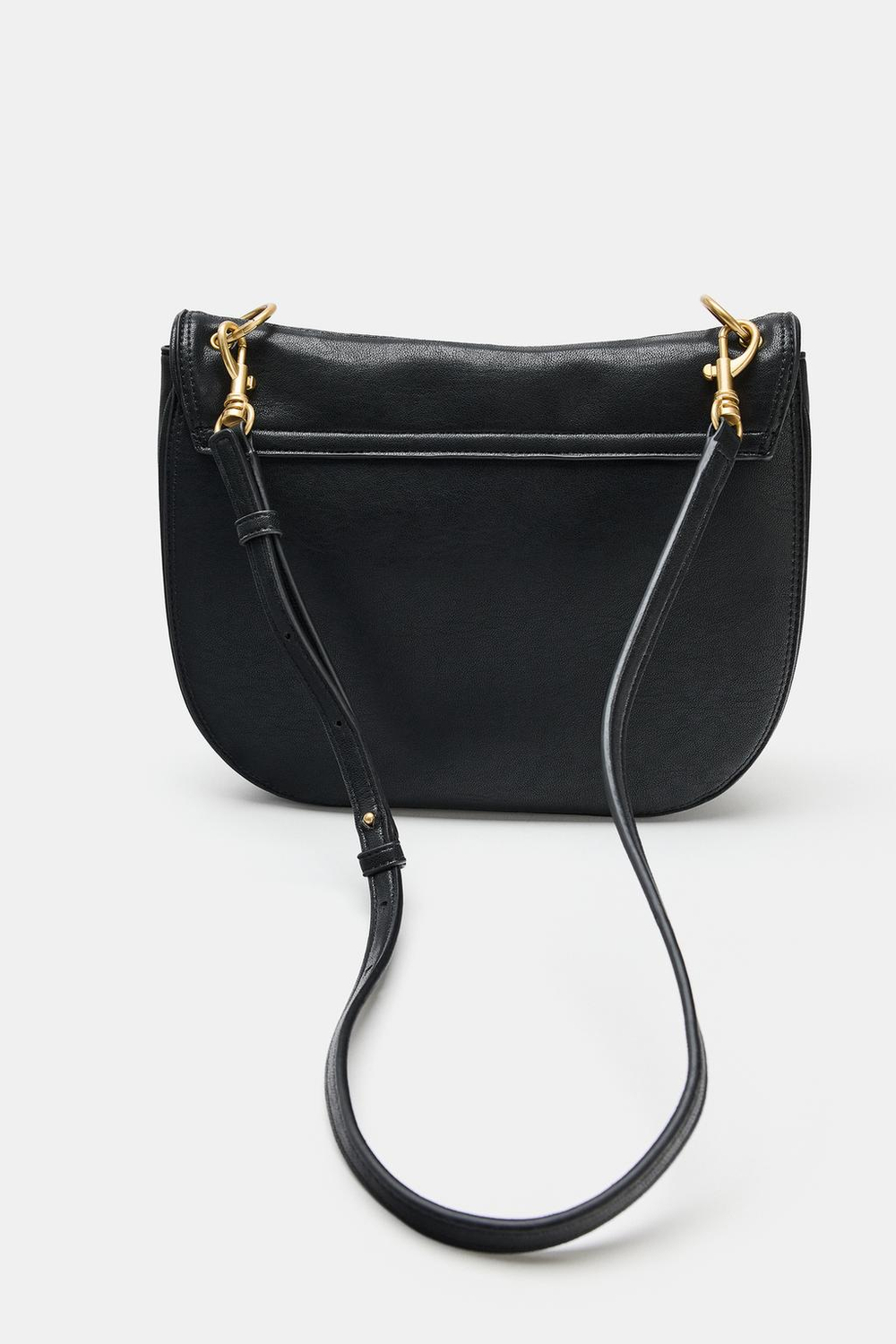 ZARA МЯГКАЯ СУМКА ЧЕРЕЗ ПЛЕЧО, ЧЕРНЫЙ