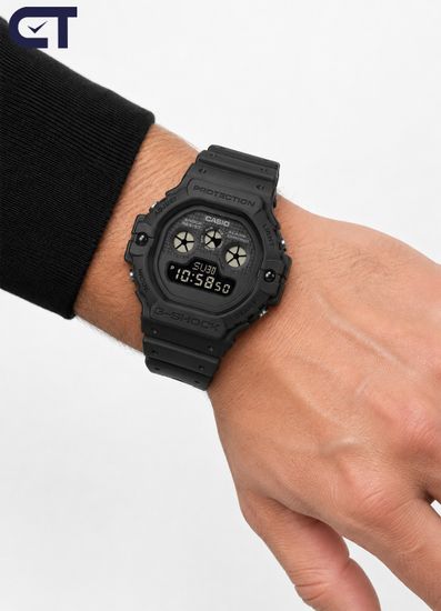 Casio DW-5900UBB-1DR мужские часы — полностью чёрные G-SHOCK с ретродизайном