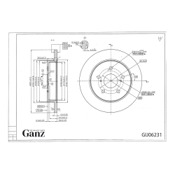Диск тормозной GANZ задний с покрытием TOYOTA Camry 17 / Rav4 18 / LEXUS ES / NX / RC / UX Арт.: GIJ06231