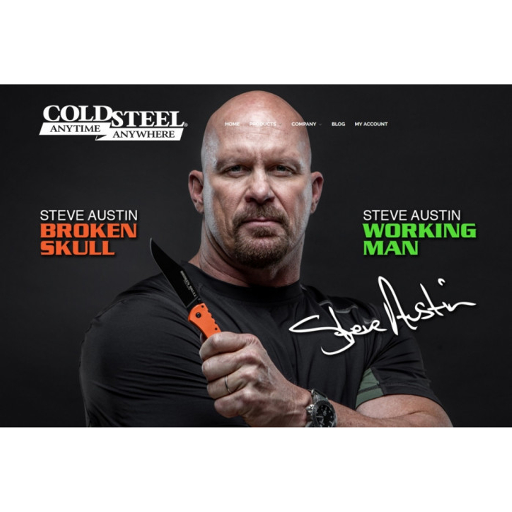 Складной нож Cold Steel 54SBOR Broken Skull 1 Orange