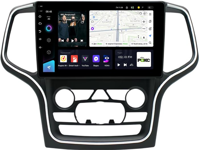 Магнитола для Jeep Grand Cherokee WK2 2013-2021 (взамен 8.4" экрана) - Teyes CC3L IPS 10" монитор на Android 10, CarPlay, 4G SIM-слот