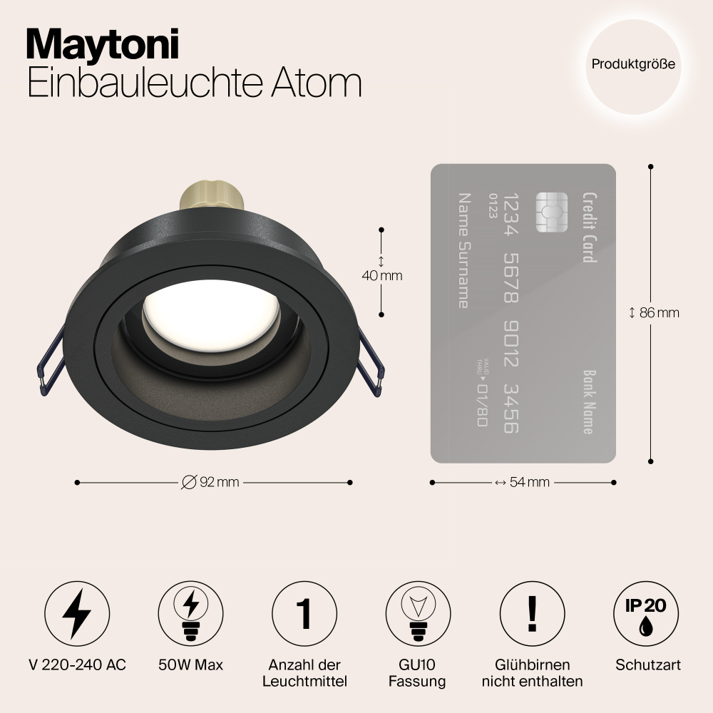 Встраиваемый светильник Maytoni Atom DL025-2-01B
