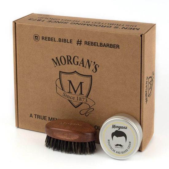 Подарочный набор Morgan's крем + щетка для бороды и усов