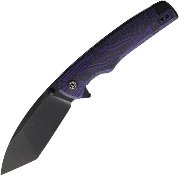 Цена наСкладной нож Petrified Fish Bat, сталь N690, рукоять Purple Gmascus G10