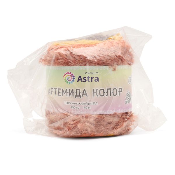 Пряжа Astra Premium (Астра Премиум) Артемида Колор / уп.1 мот. по 150 г, 80 м, 05 желто-коричневый секционный