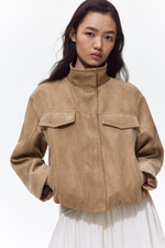 Куртка из ткани с покрытием — Светло-бежевый - H&M