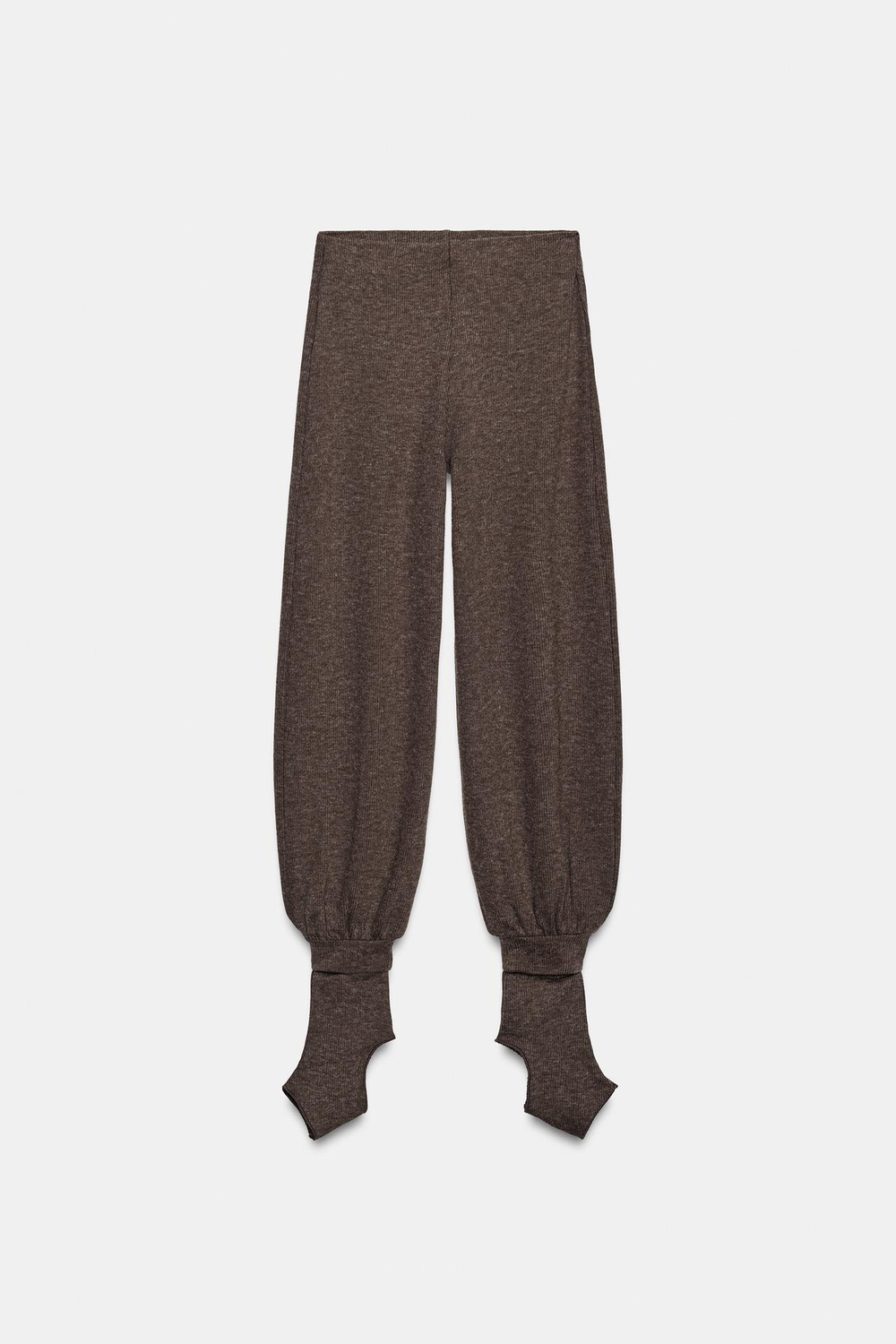 ZARA МЯГКИЕ БРЮКИ С ДЕТАЛЯМИ В СТИЛЕ НОСКОВ, ШОКОЛАДНЫЙ