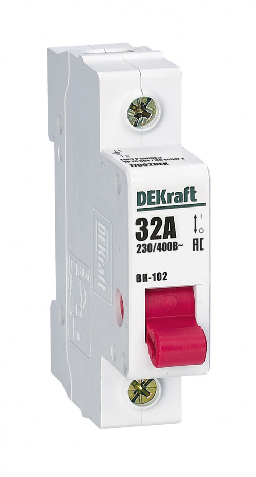 17002 Выключ.нагрузки BH102-1P-32A DEKraft