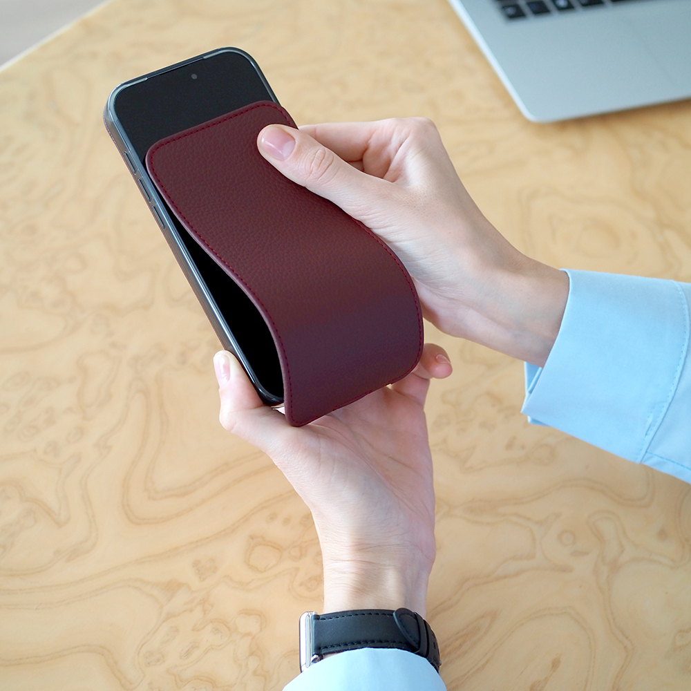 Чехол для iPhone 17 Pro Max - кожа теленка, бордовый