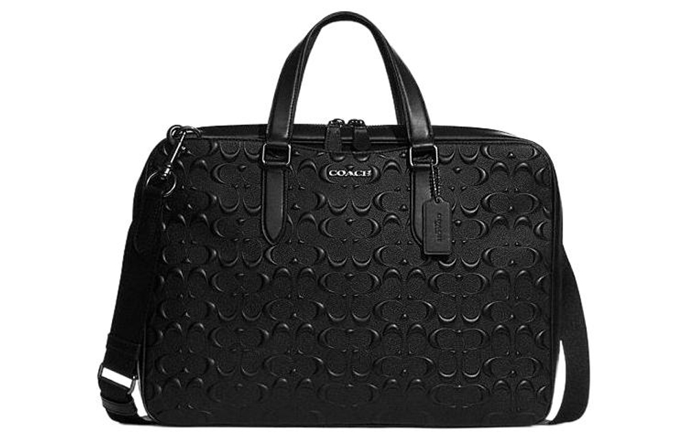 COACH Graham Calfskin Briefcase, Shoulder Bag Large Men"s Black
