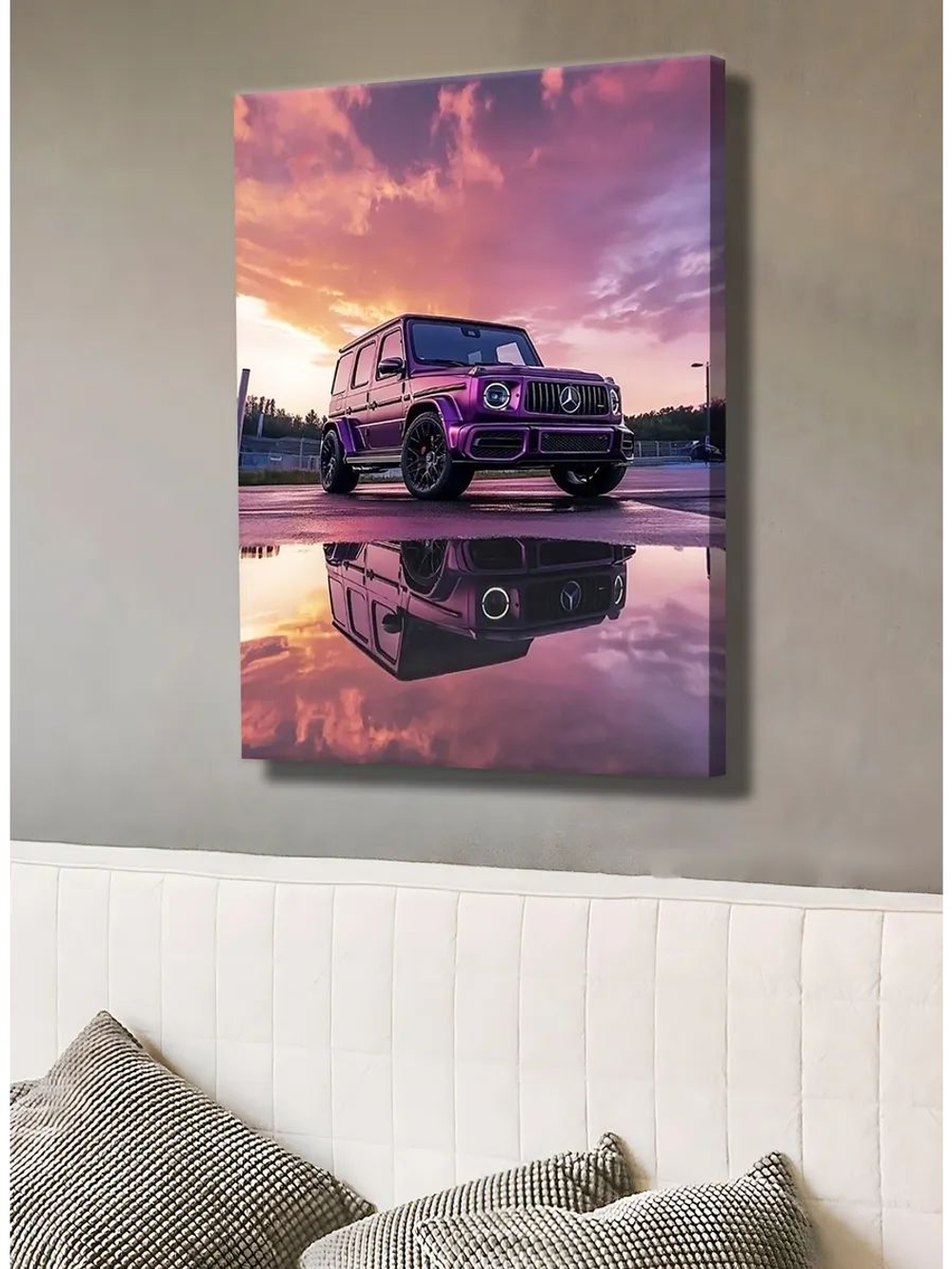 Картина Mercedes Фиолетовый Рассветна стену 30х40см 1шт.