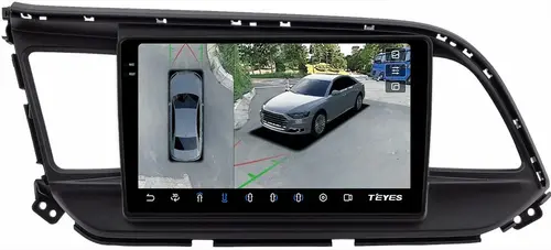 Магнитола для Hyundai Elantra 6 2018-2020 (штатная КЗВ) - Teyes CC3-2K-360 монитор 9.5" 2K QLED на Android 10, Быстрая, CarPlay, 4G SIM-слот, 4 камеры в комплекте