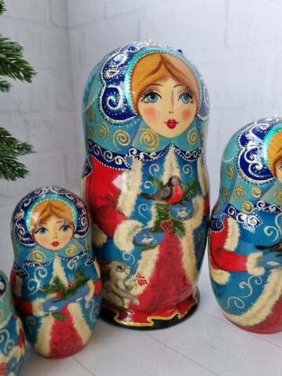 Матрешка 5м 18см новогодняя снегурочка
