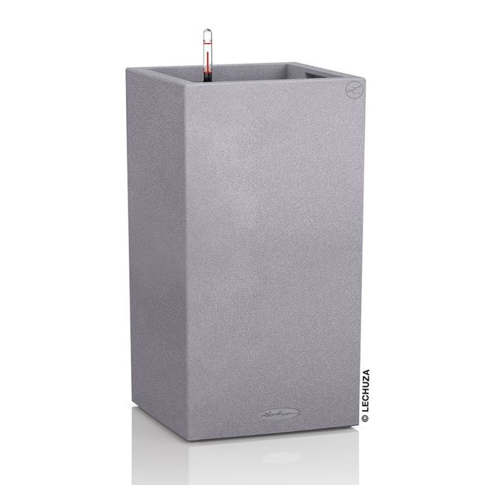 Кашпо Lechuza "Canto Complete stone grey" (пластик), 30x30xH56 см