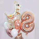 Шар (40"/102 см) Цифра, 8, Розовое Золото